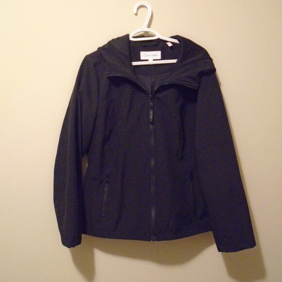 CALVIN KLEIN LIGHTWEIGHT HOODED JACKET - BLACK - Picture 1 of 3